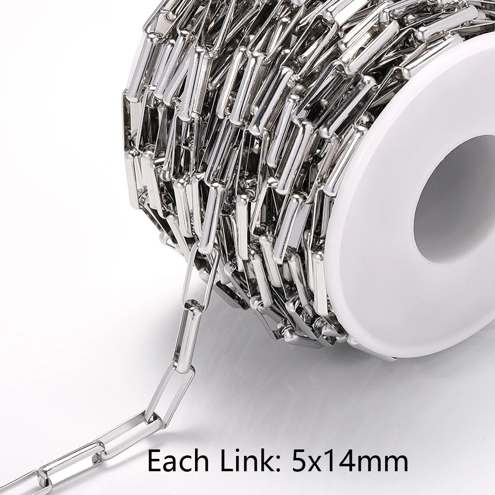 1meter Gold Stainless Steel Chain Multi Styles Star Thick Cable Curb Chains for Necklace Bracelet Jewelry Making DIY No Fade