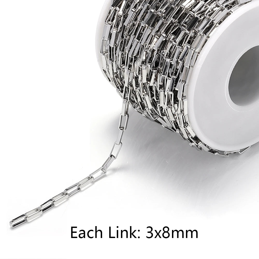 1meter Gold Stainless Steel Chain Multi Styles Star Thick Cable Curb Chains for Necklace Bracelet Jewelry Making DIY No Fade