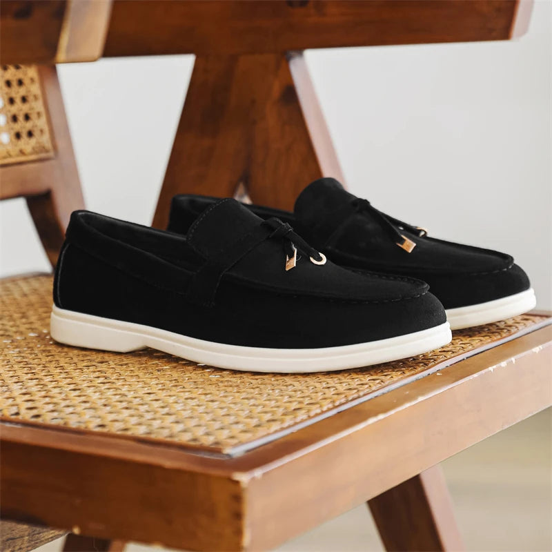 2025 New Men's Slip On Loafers Lightweight Breathable Flats Non Slip Comfort Tassels Fashion Daily Casual Outdoor Walking Shoes