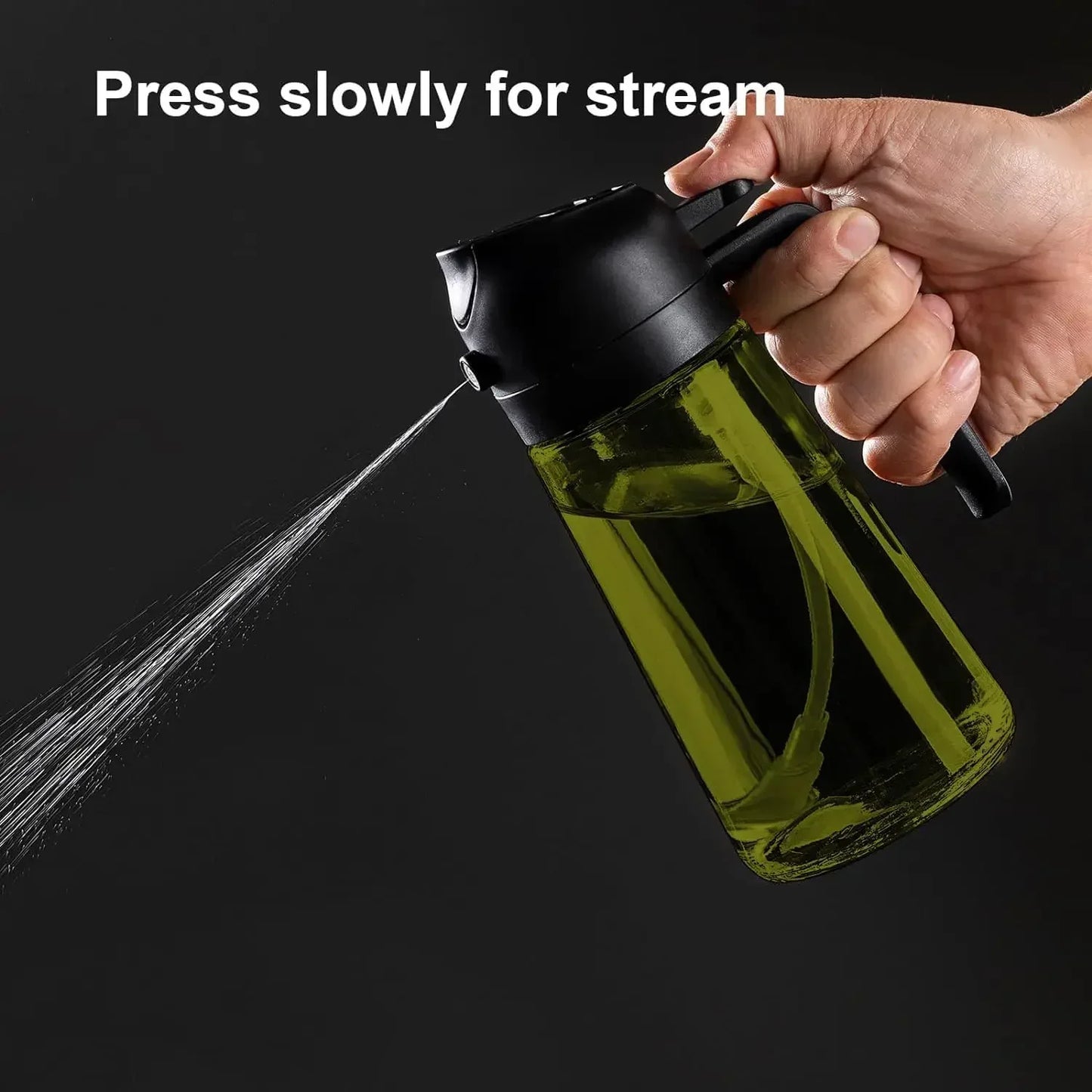 2-in-1 Dark Glass Oil Sprayer Olive Oil Dispenser Black Lightproof Oil Sprayer for Cooking Salads and Barbecues Barbecue Tools