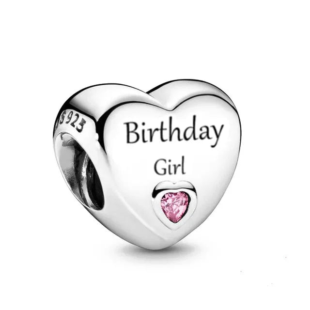 2024 Original 925 Silver Simple Heart Charm Daughter Mom Dad Bead Fit Dpandore Bracelet Necklace Women Diy Jewelry For Gift