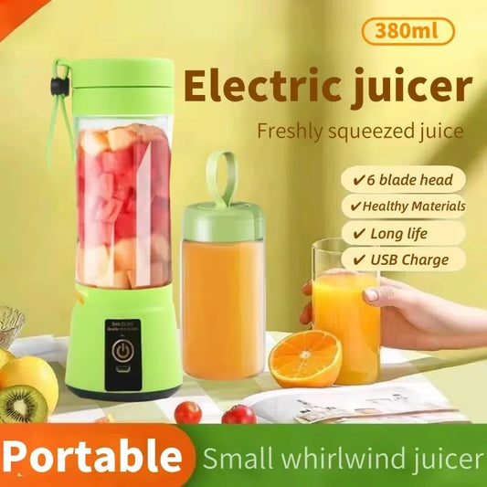 380ml Electric Juicer Portable Smoothie Blender USB Rechargeable Food Processor Fruit Mixer Machine Kitchen Mini Juicer Blender