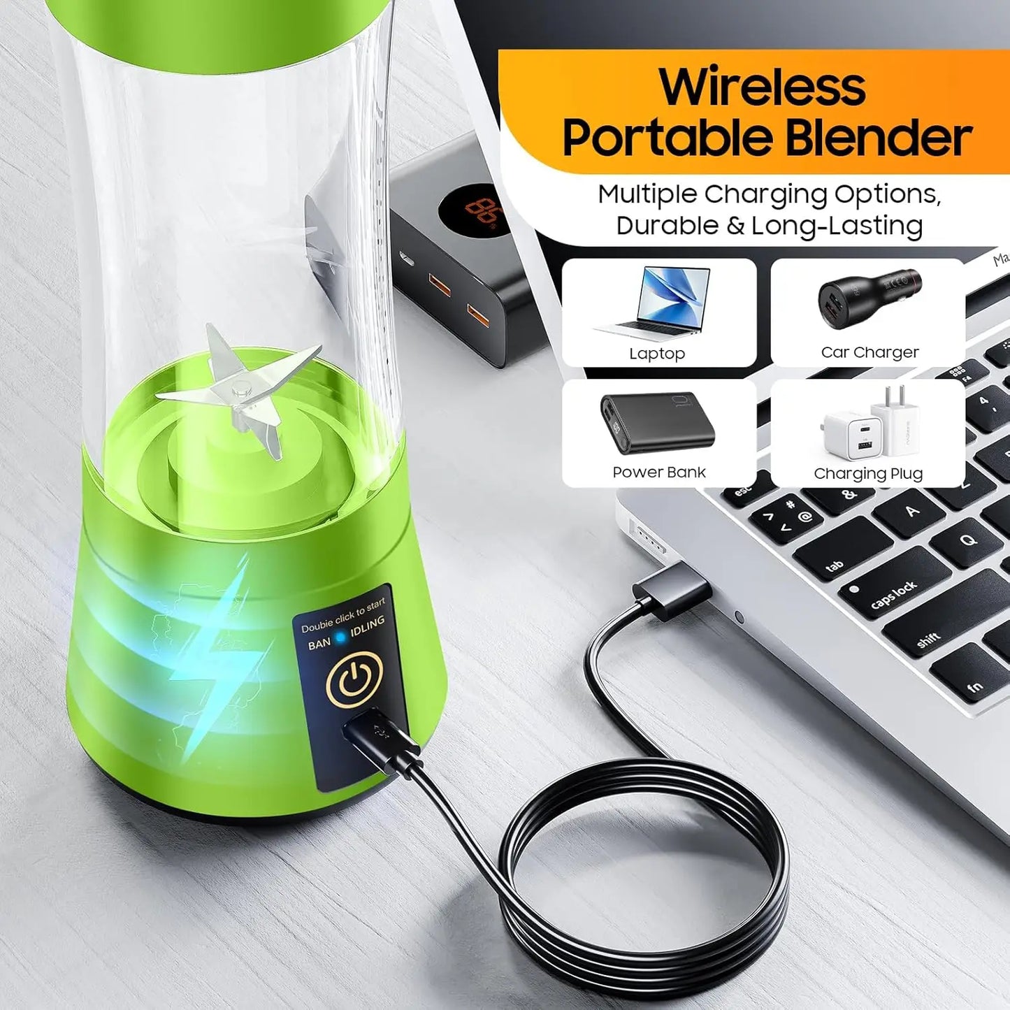 380ml Electric Juicer Portable Smoothie Blender USB Rechargeable Food Processor Fruit Mixer Machine Kitchen Mini Juicer Blender