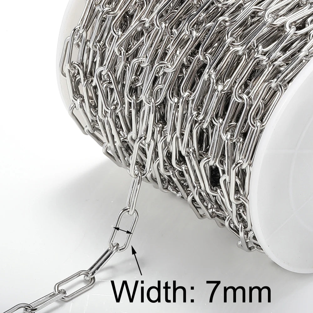 1meter Gold Stainless Steel Chain Multi Styles Star Thick Cable Curb Chains for Necklace Bracelet Jewelry Making DIY No Fade