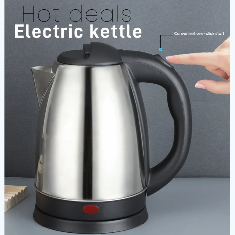 2.0L Large Capacity Electric Kettle Stainless Steel Portable Water Boiler Pot Fast Boil Smart Kettle For Hotel Family Kitchen