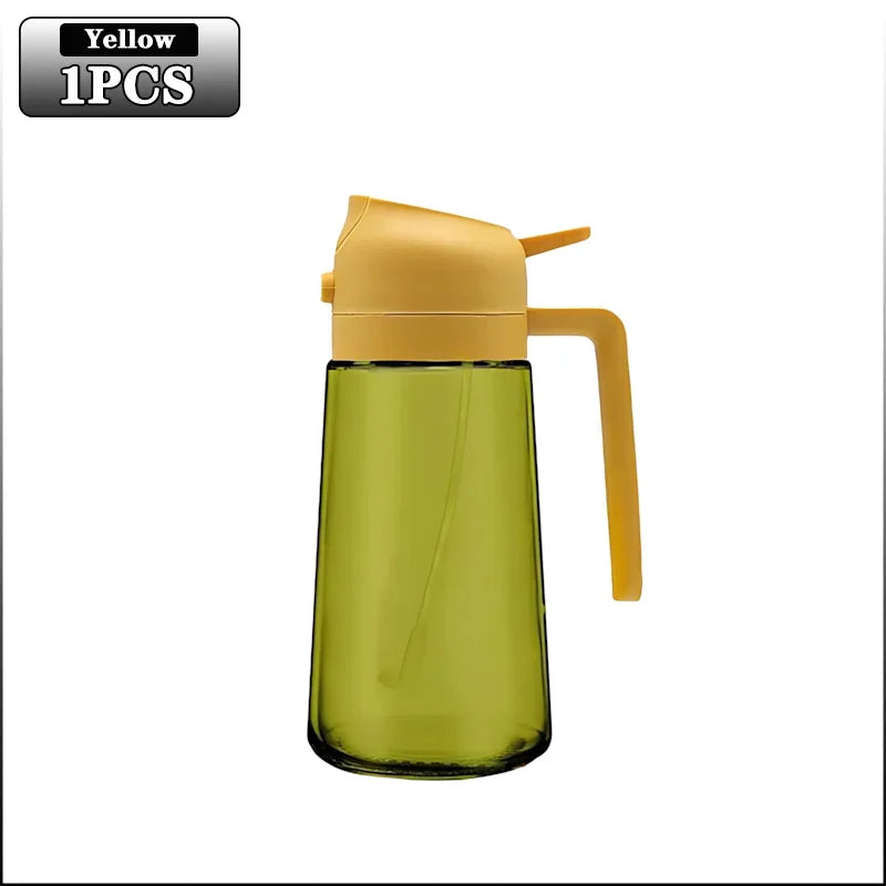 2-in-1 Dark Glass Oil Sprayer Olive Oil Dispenser Black Lightproof Oil Sprayer for Cooking Salads and Barbecues Barbecue Tools